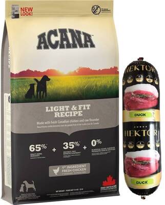 Acana Heritage Light & Fit Dog 11,4kg + HEKTOR bar per cani GRATIS