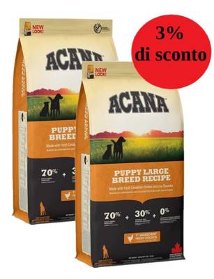 Acana Heritage Puppy Large Breed 2x17kg - 3% di sconto in un set