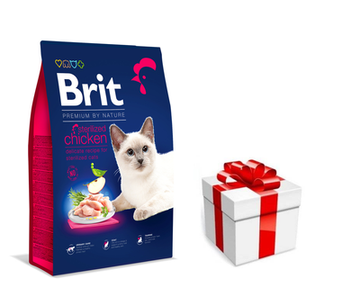 BRIT Cat Premium By Nature Sterilised Chicken 8kg + sorpresa per il gatto GRATIS