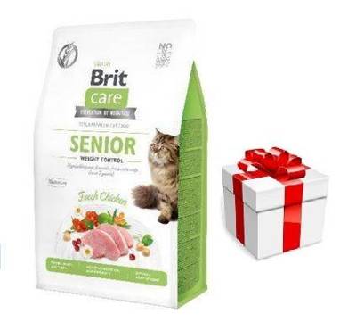 Brit Care Grain-Free Senior Weight Control Con pollo 2kg + sorpresa per il gatto GRATIS