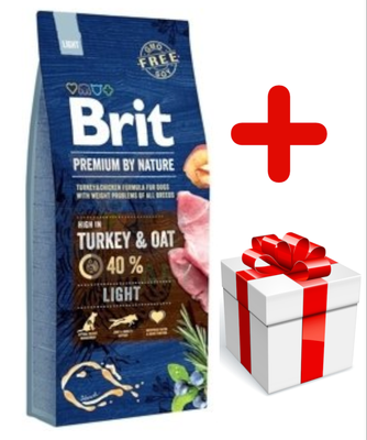 Brit Premium By Nature Light con tacchino e avena 15kg +sorpresa per il cane GRATIS