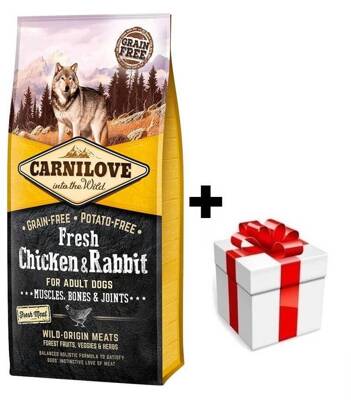 Carnilove Dog Fresh Chicken Rabbit Adult 12 kg + sorpresa per il cane GRATIS