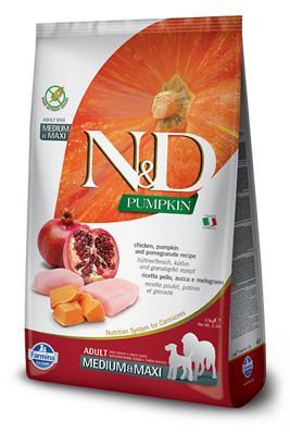 Farmina N&D Pumpkin Grain Free Canine Adult Medium&Maxi Chicken&Pomegranate 2,5kg