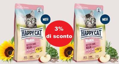 Happy Cat Minkas Gattino Cura 2x10kg - 3% di sconto in un set