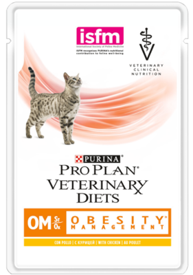 PRO PLAN Veterinary Diets OM St/Ox Gestione dell'obesità per gatti con pollo 85g