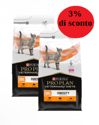 PRO PLAN Veterinary Diets OM St/Ox Obesity Management Cibo secco per gatti 2x5 kg - 3% di sconto in un set
