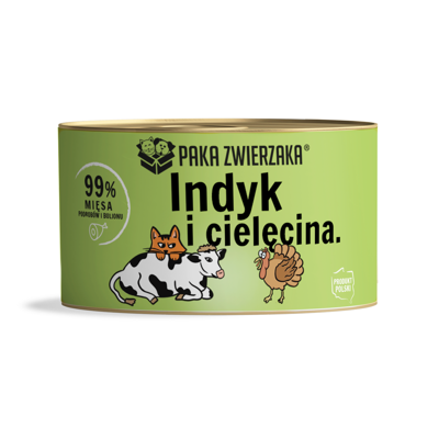 Paka Zwierzaka - cibo umido di tacchino e vitello 200g