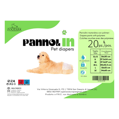 PannolIN Pannolini femminili taglia L 32x52cm 20pz/confezione.