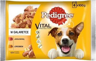 Pedigree Wet Jellied Adult Dog Food (Beef, Poultry) 4x100g