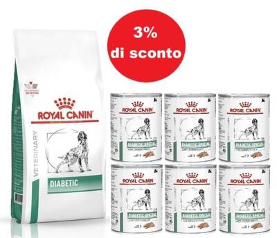 ROYAL CANIN Diabetic 12kg + 6x410g - 3% di sconto in un set