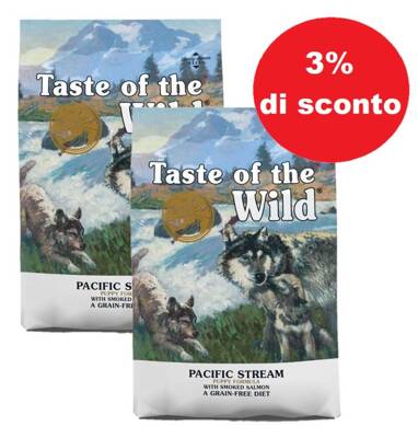 Taste Of The Wild Pacific Stream Puppy 2x12,2kg - 3% di sconto in un set