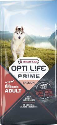 Versele-Laga Opti Life Prime Adult Salmon Cibo per cani senza cereali con salmone 2,5 kg